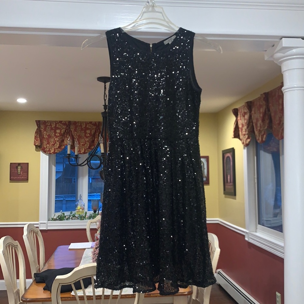 Sequin black dress.